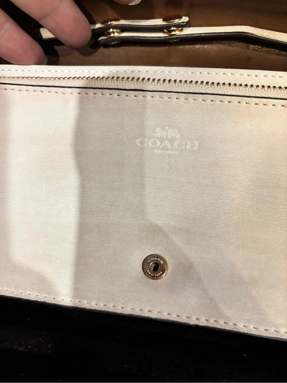 Coach Signature Canvas Crossbody in Khaki and Chalk - Picture 5 of 7